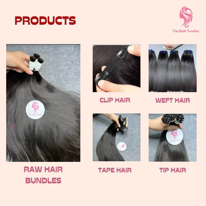 Raw Vietnam hair bundles hair and other hair types