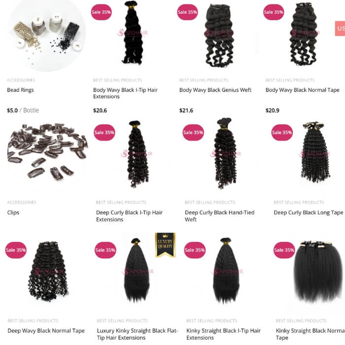 Some best-selling products from Apohair