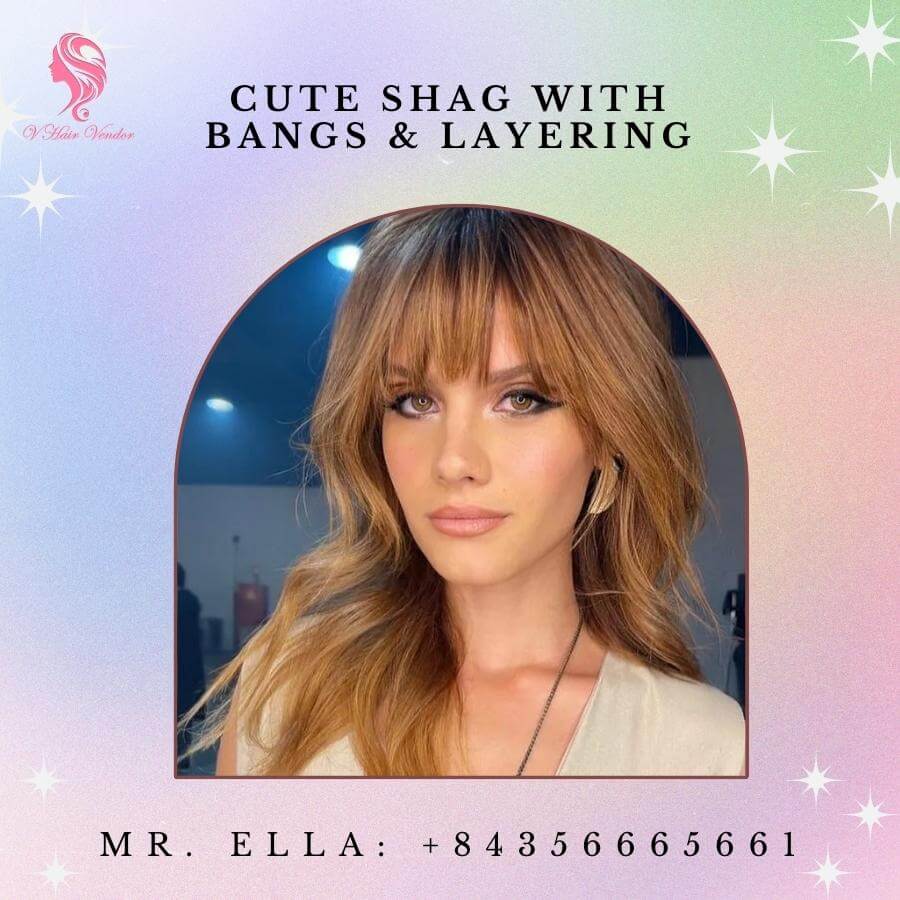 Cute shag with bangs & layering