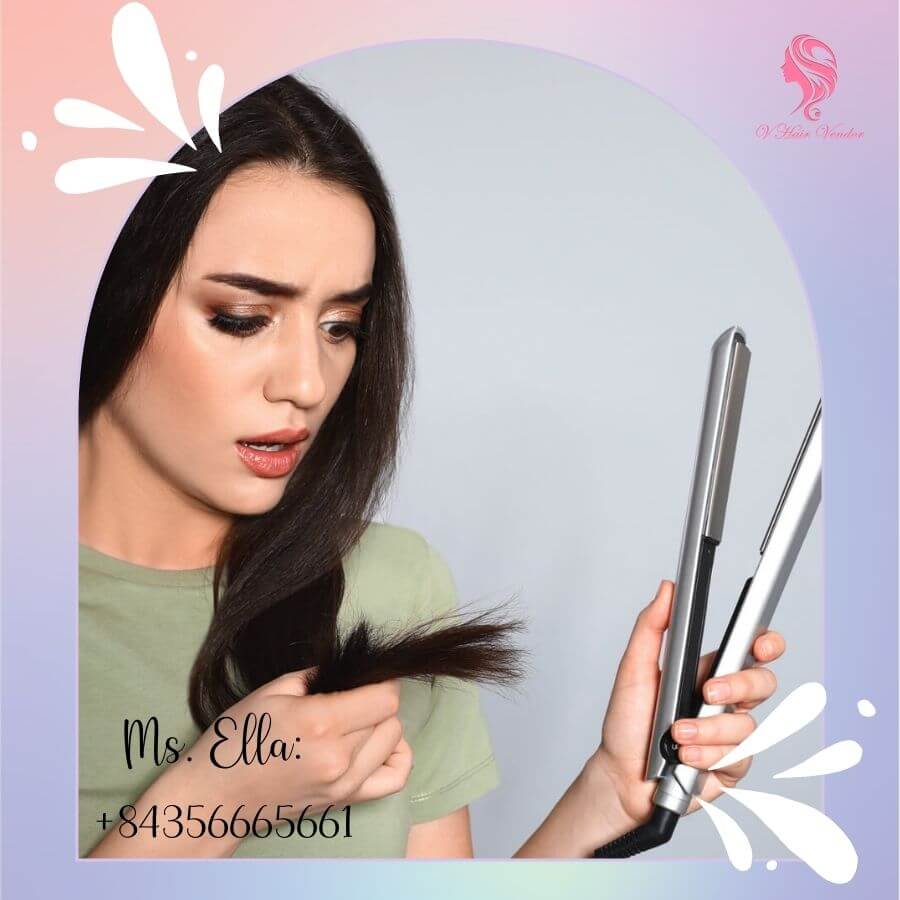 Use suitable temperature when styling with flat iron