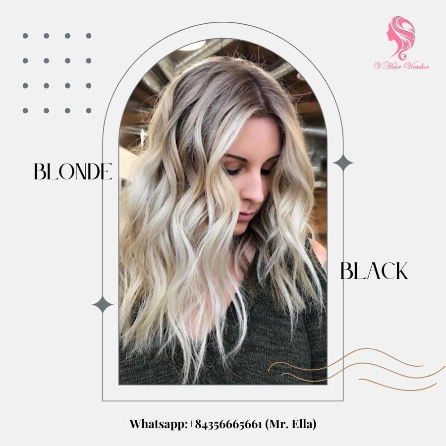 Reverse balayage blonde - black