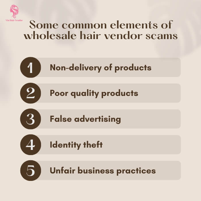 Some common elements of wholesale hair vendor scams