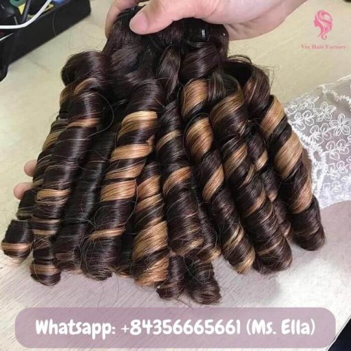 Vietnamese-human-hair-twist-curly-hair-weft-W34-3