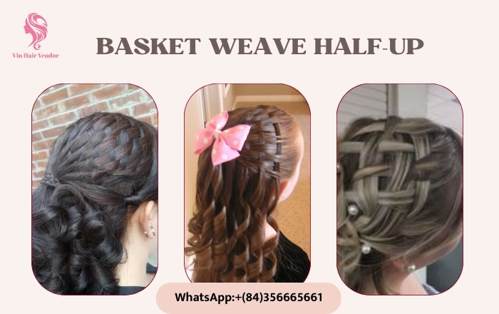 Basket weave half-up