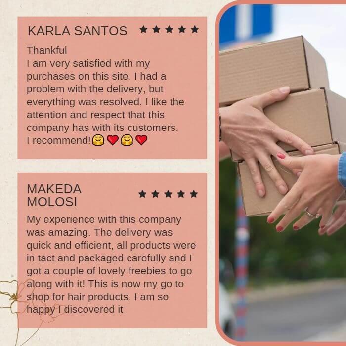 Positive reviews on delivery service