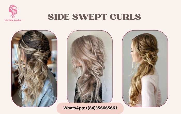 Side swept curls