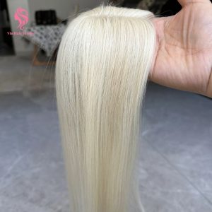 #60 Blonde Silk Base Human Hair Topper