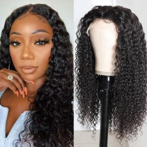 Black Kinky Curly Full Lace Human Hair Wig-1