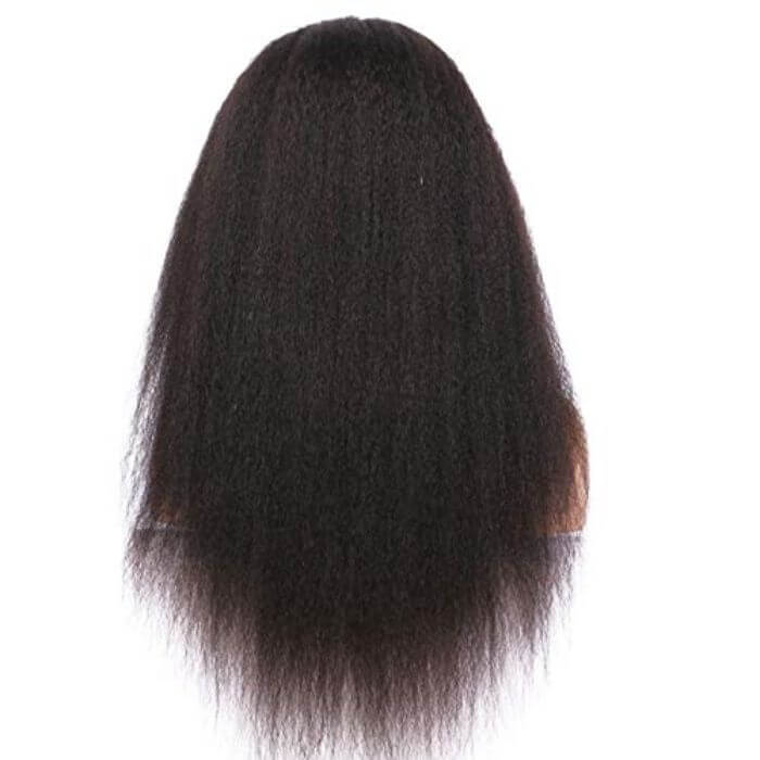 Kinky Straight Full Lace Human Hair Wig Natural Color
