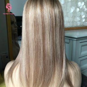 Ash Brown With Blonde Highlights Silk Base Hair Topper