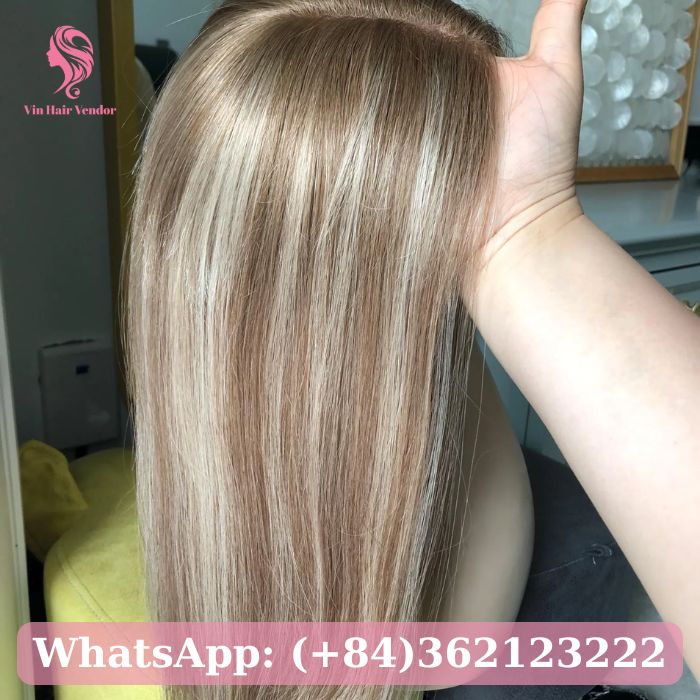 Ash Brown With Blonde Highlights Silk Base Hair Topper 2