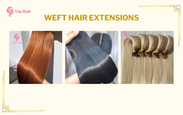 Images of weft hair extensions 