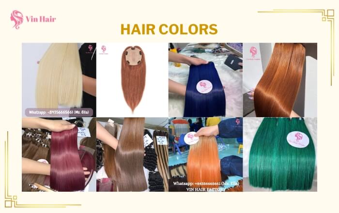 Weft hair extensions with diverse colors