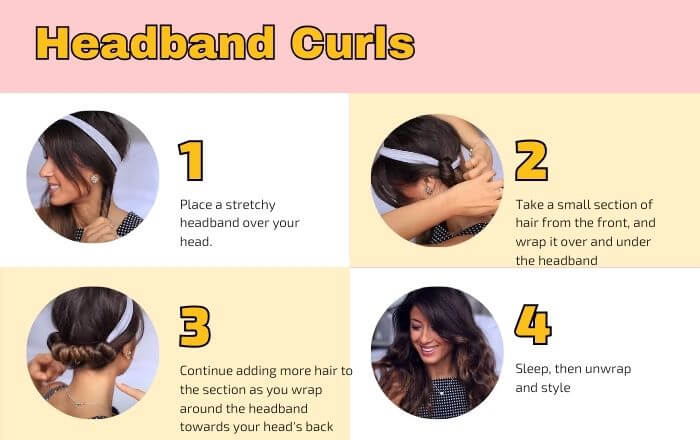 Curl hair overnight with a headband