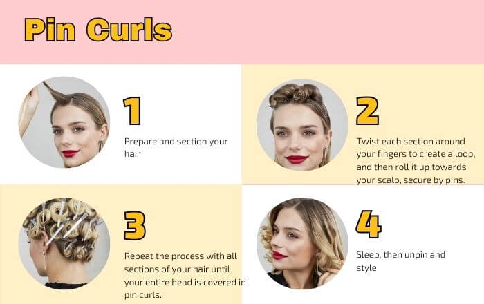 Curl hair overnight with pins