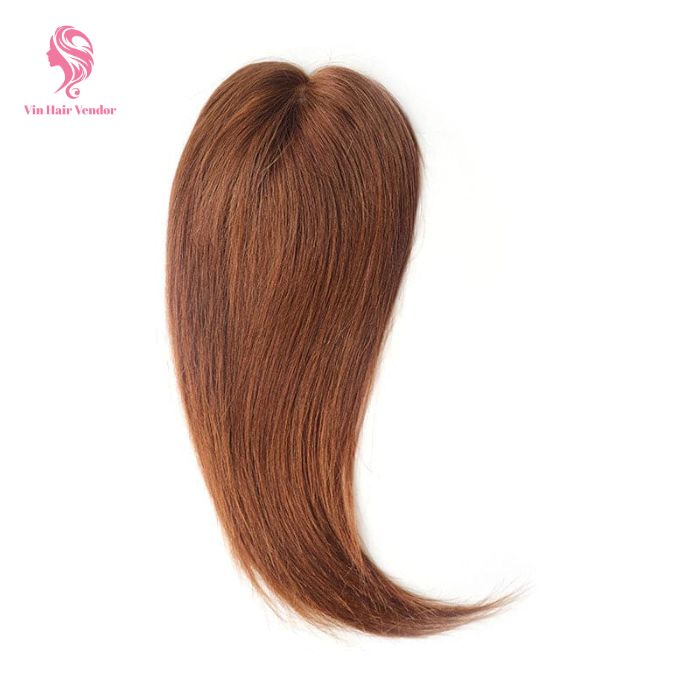 Straight Auburn Silk Base Human Hair Topper