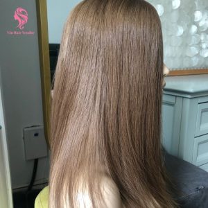 Straight Chestnut Brown Silk Base Human Hair Topper