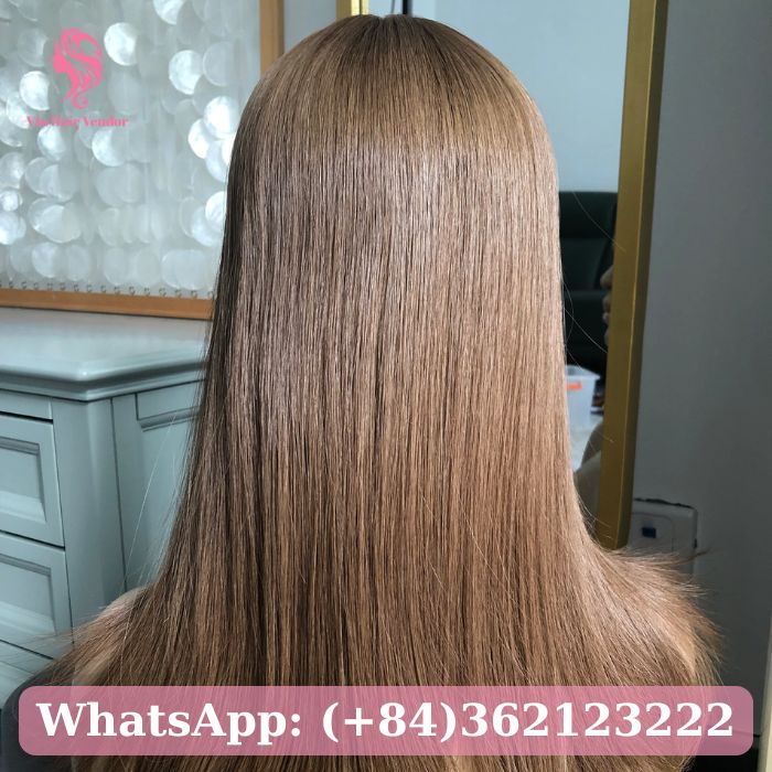 Straight Chestnut Brown Silk Base Human Hair Topper 2