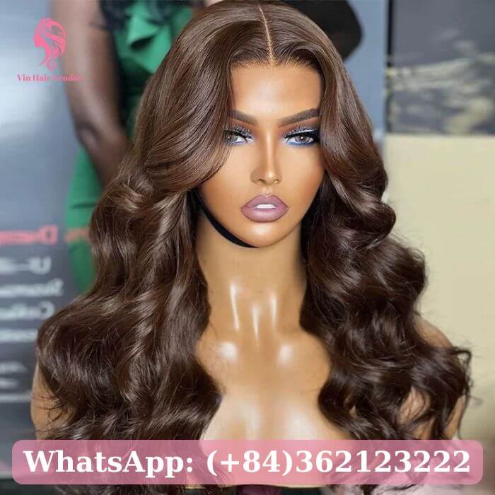 Brown Wavy HD Lace Human Hair Wig 2