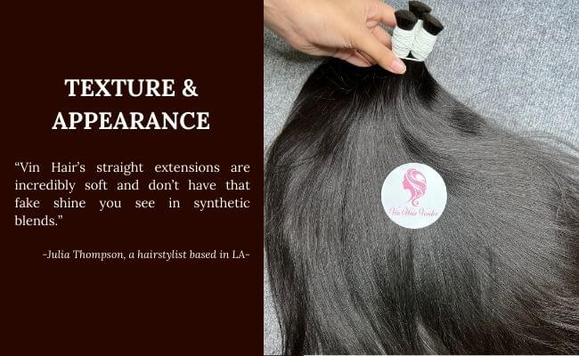 Silky smooth texture stands among the initial characteristics that attract stylists to Vin Hair extensions.